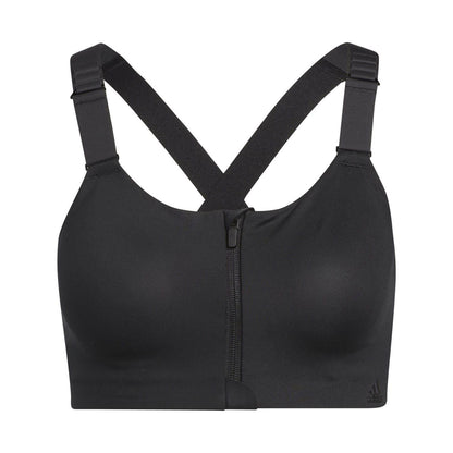 Black-White - Front - Adidas Womens-Ladies TLRD Impact Sports Bra