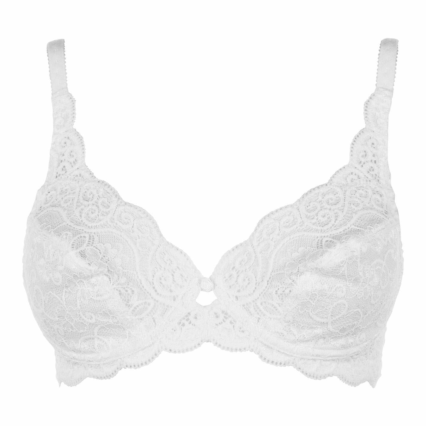 White - Front - Triumph Womens-Ladies Amourette Floral Embroidery Bra