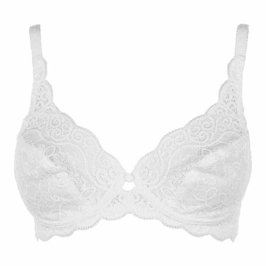 White - Front - Triumph Womens-Ladies Amourette Floral Embroidery Bra