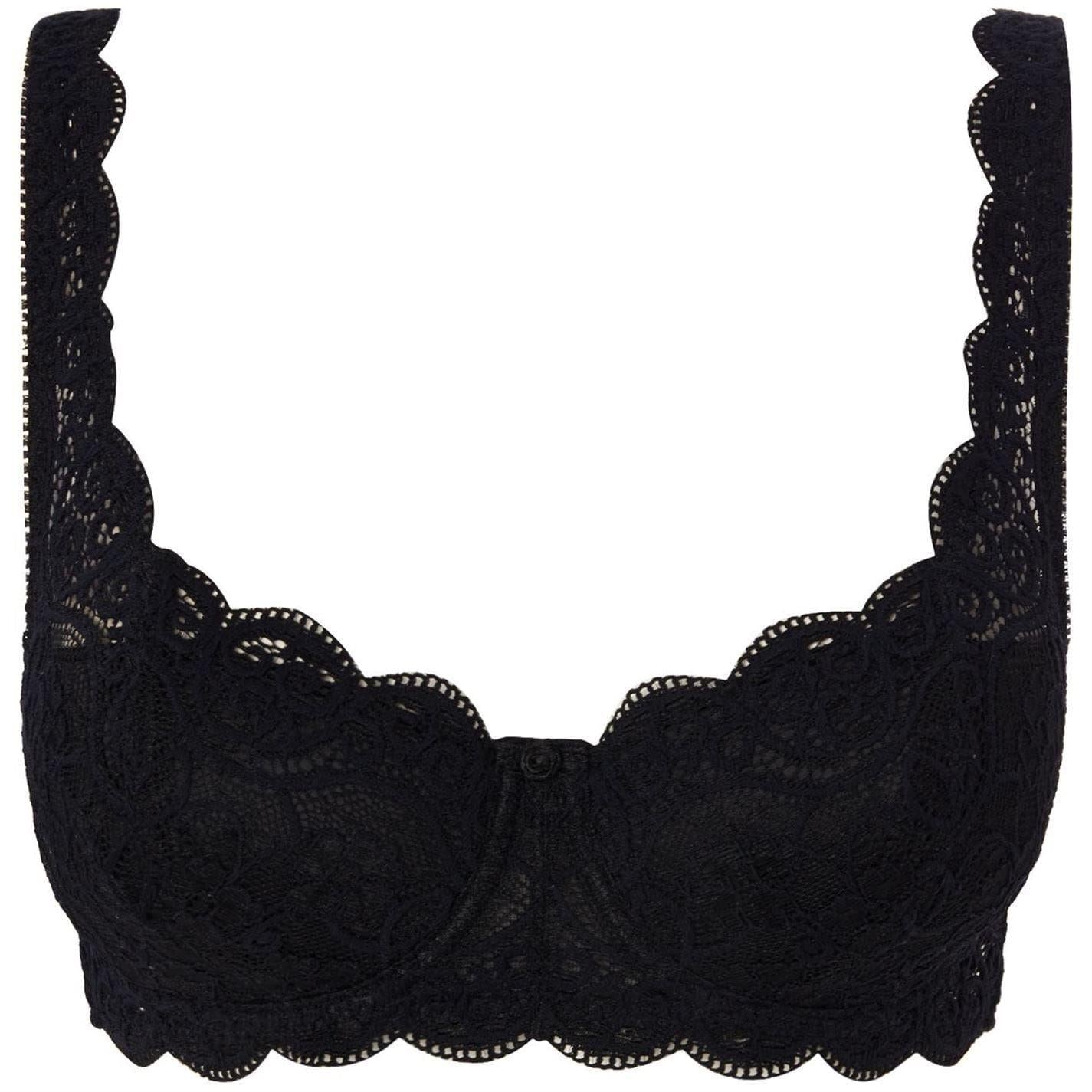 Black - Front - Triumph Womens-Ladies Amourette Floral Embroidery Bra