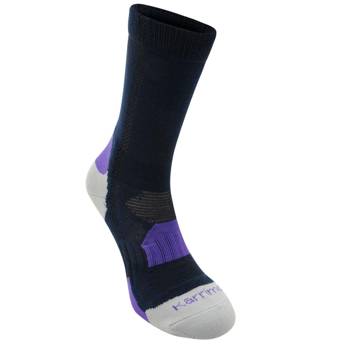 Navy-Purple - Back - Karrimor Womens-Ladies Walking Socks (Pack of 2)