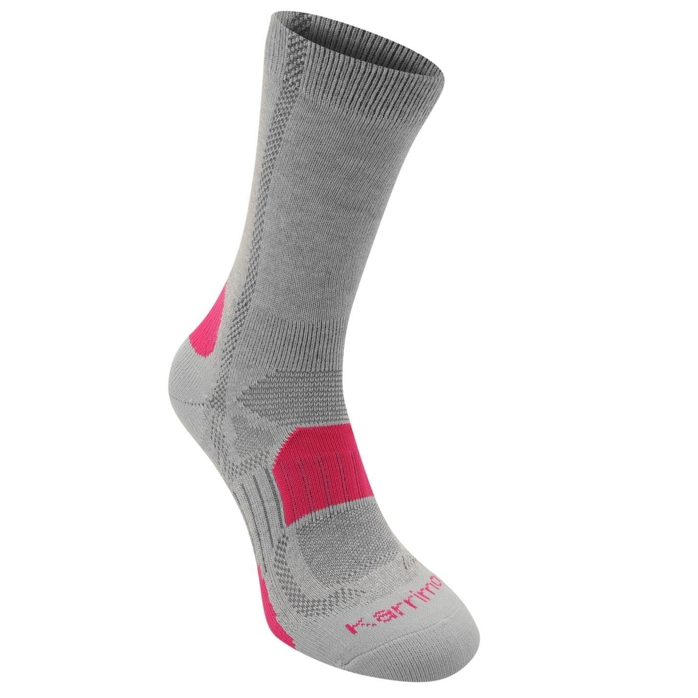 Light Grey-Fuchsia - Back - Karrimor Womens-Ladies Walking Socks (Pack of 2)