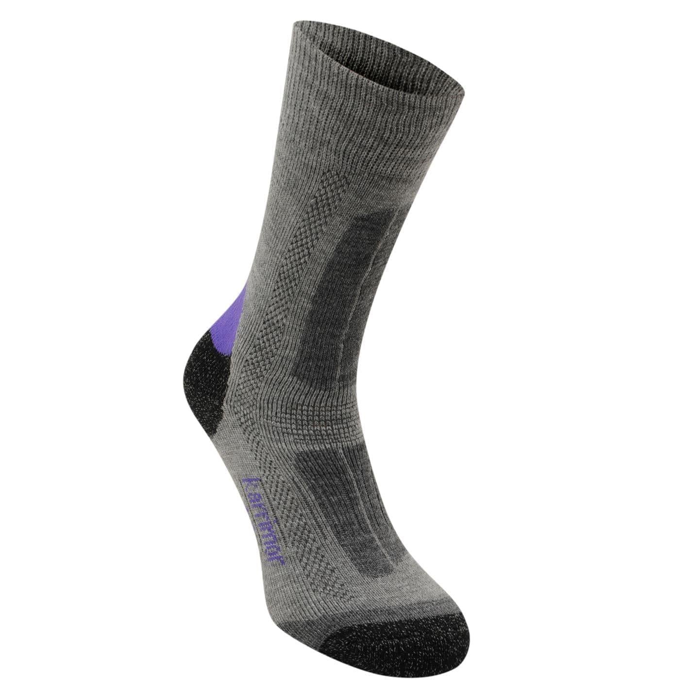 Grey-Purple - Back - Karrimor Womens-Ladies Walking Socks (Pack of 2)