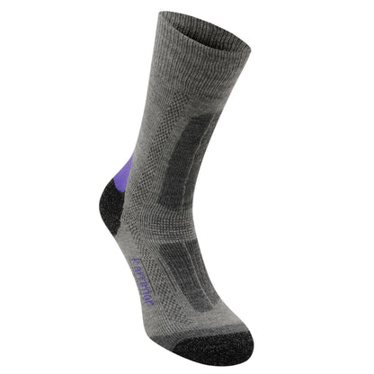 Grey-Purple - Back - Karrimor Womens-Ladies Walking Socks (Pack of 2)
