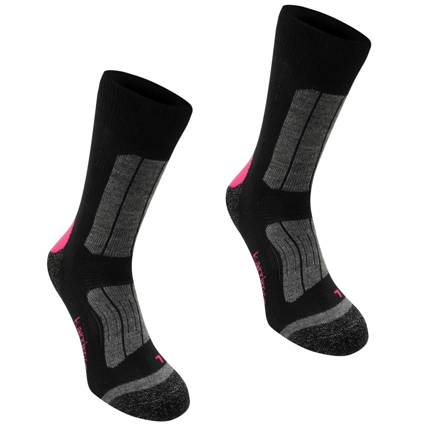 Black-Fucshia Passion - Front - Karrimor Womens-Ladies Walking Socks (Pack of 2)