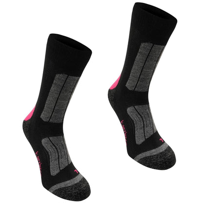 Black-Fucshia Passion - Front - Karrimor Womens-Ladies Walking Socks (Pack of 2)