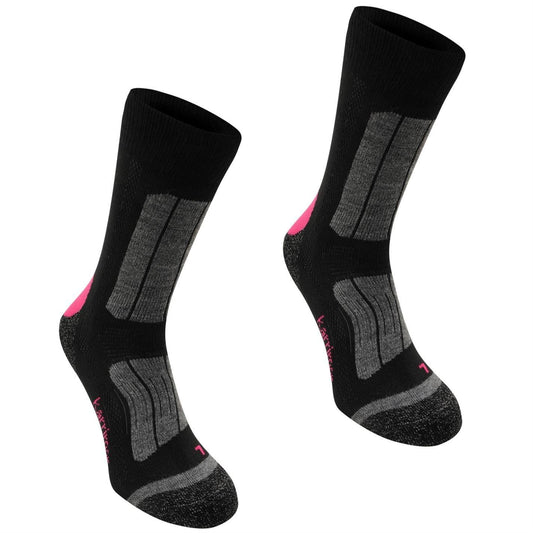 Black-Fucshia Passion - Front - Karrimor Womens-Ladies Walking Socks (Pack of 2)