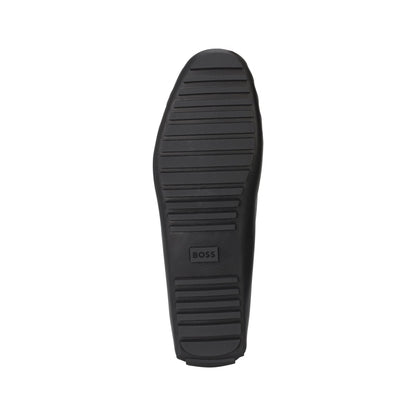 Black - Pack Shot - Boss Mens Driver Leather Moccasins