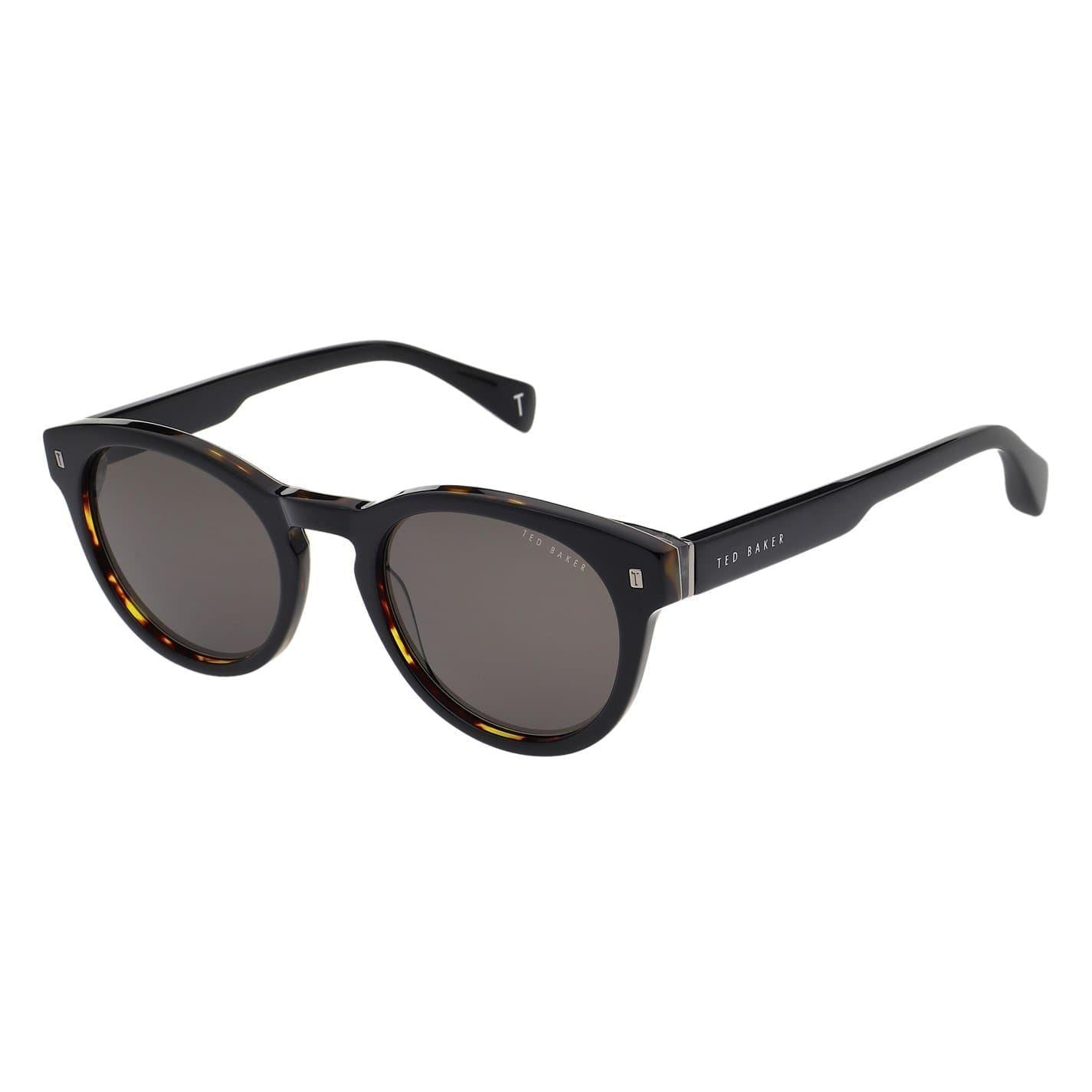 Black-Tortoise Flecked - Side - Ted Baker Unisex Adult Bak Dax Round Sunglasses