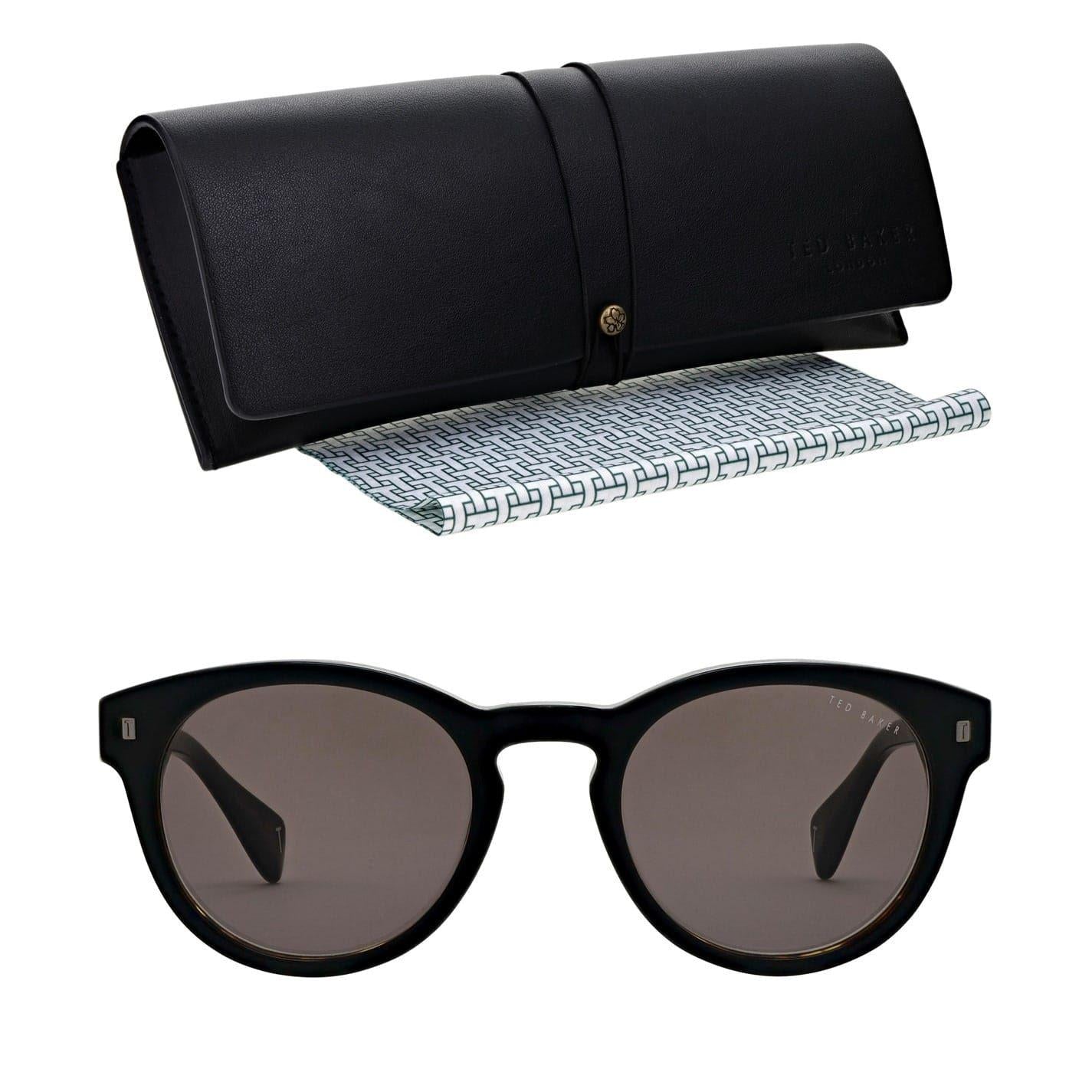 Black-Tortoise Flecked - Lifestyle - Ted Baker Unisex Adult Bak Dax Round Sunglasses
