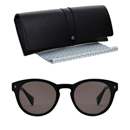 Black-Tortoise Flecked - Lifestyle - Ted Baker Unisex Adult Bak Dax Round Sunglasses