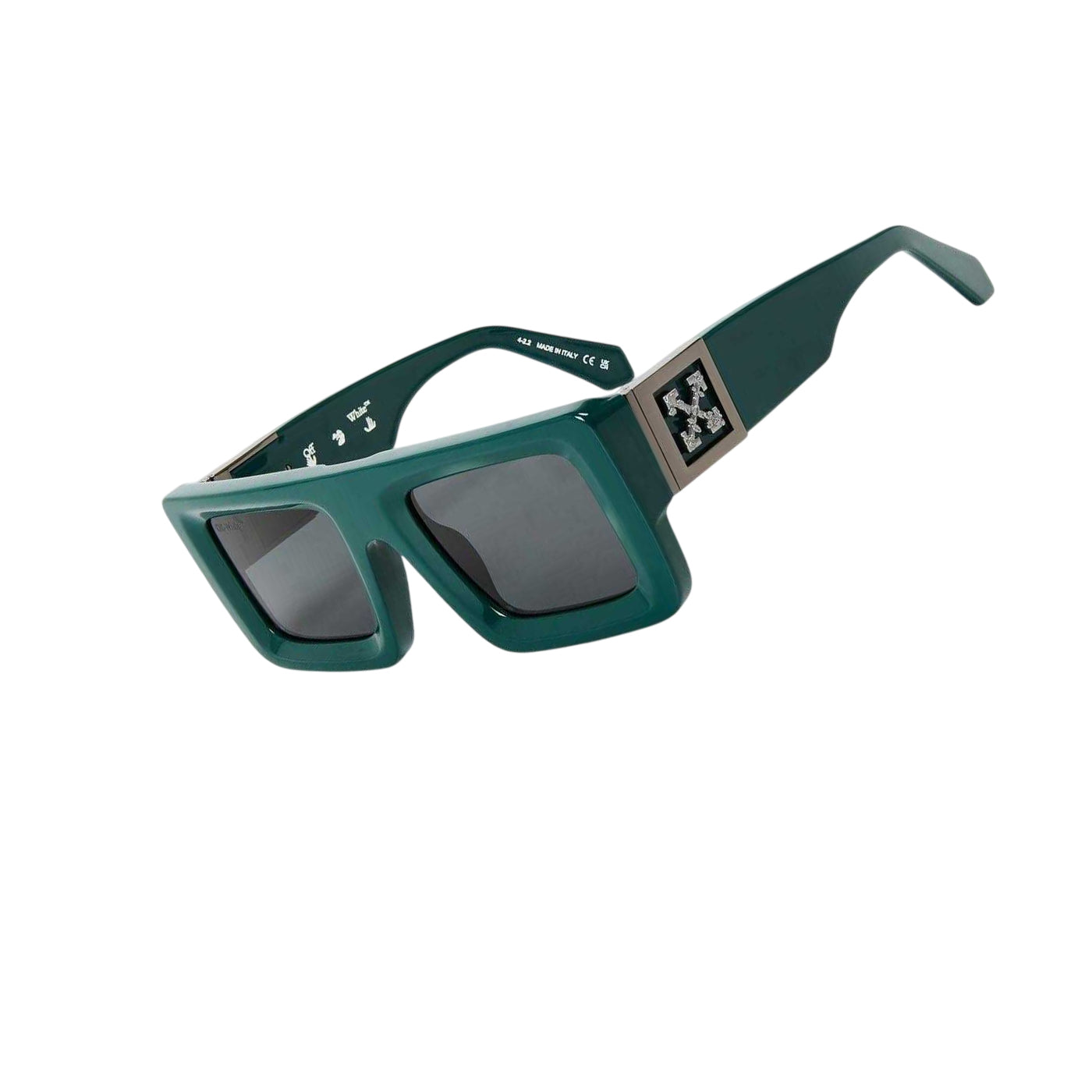 Green-Dark Grey - Back - Off-White Unisex Adult Square Sunglasses