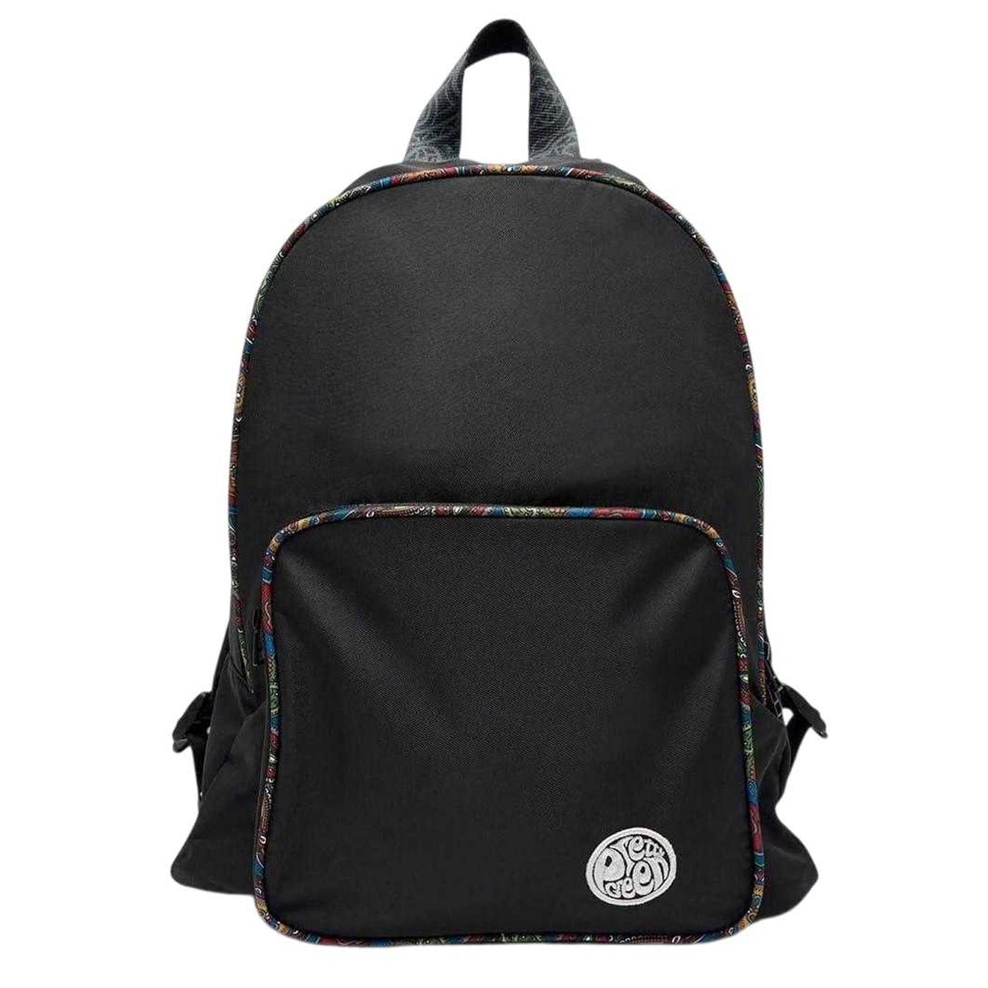 Black - Front - Pretty Green Bramhall Paisley Backpack