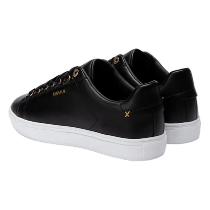 Black-Gold - Back - SikSilk Unisex Adult Classic Synthetic Leather D-Ring Trainers