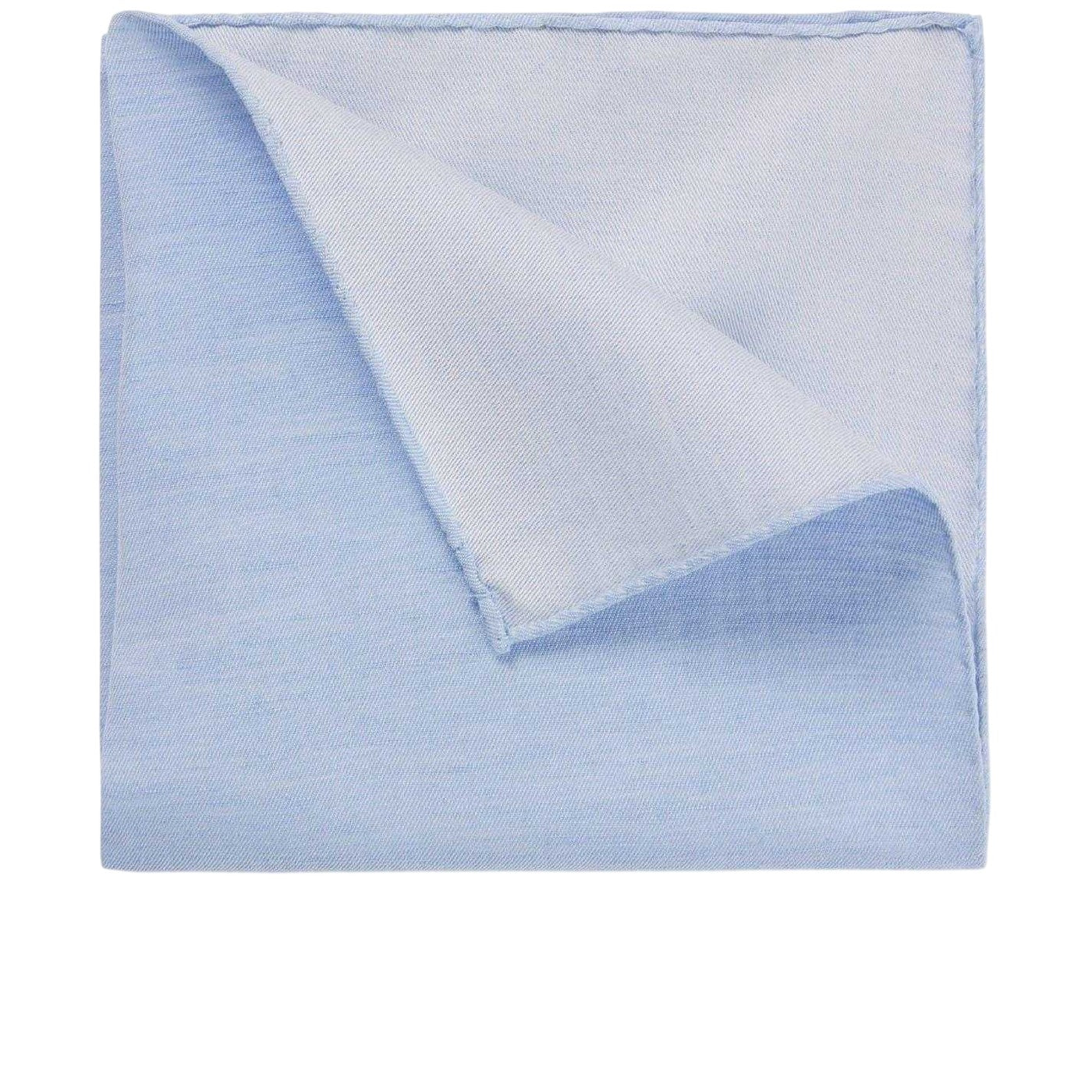 Blue - Back - Boss Plain Linen Blend Formal Pocket Square