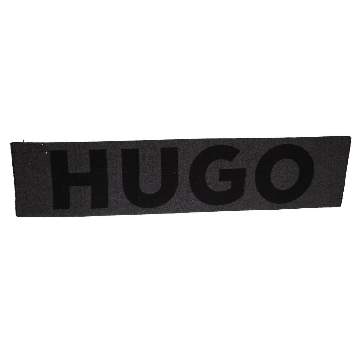 Grey - Front - Hugo Logo Wool Jacquard Scarf
