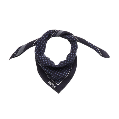 Dark Blue - Back - Boss Polka Dot Silk Logo Pocket Square