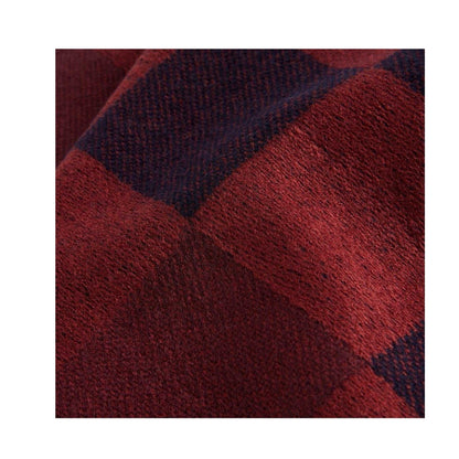 Oxblood - Back - Ted Baker Plaid Acrylic Fringe Scarf