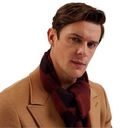 Oxblood - Lifestyle - Ted Baker Plaid Acrylic Fringe Scarf