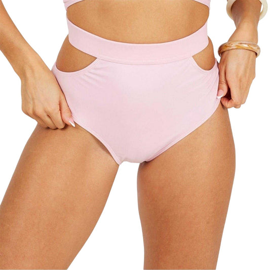 Pink - Front - Brave Soul Womens-Ladies High Waist Bikini Bottoms