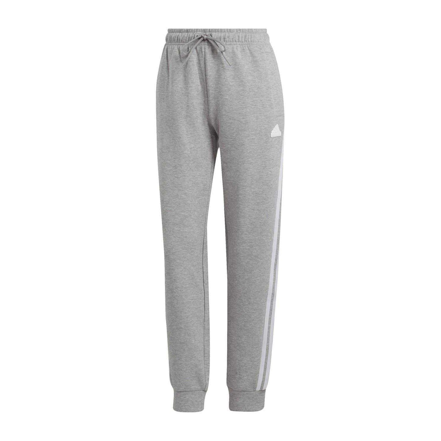 Medium Grey - Front - Adidas Womens-Ladies Future Icons 3 Stripes Tracksuit Bottoms