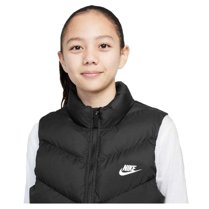 Black - Side - Nike Childrens-Kids Sleeveless Puffer Jacket
