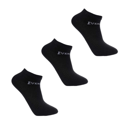 Black - Front - Everlast Childrens-Kids Trainer Socks (Pack of 3)