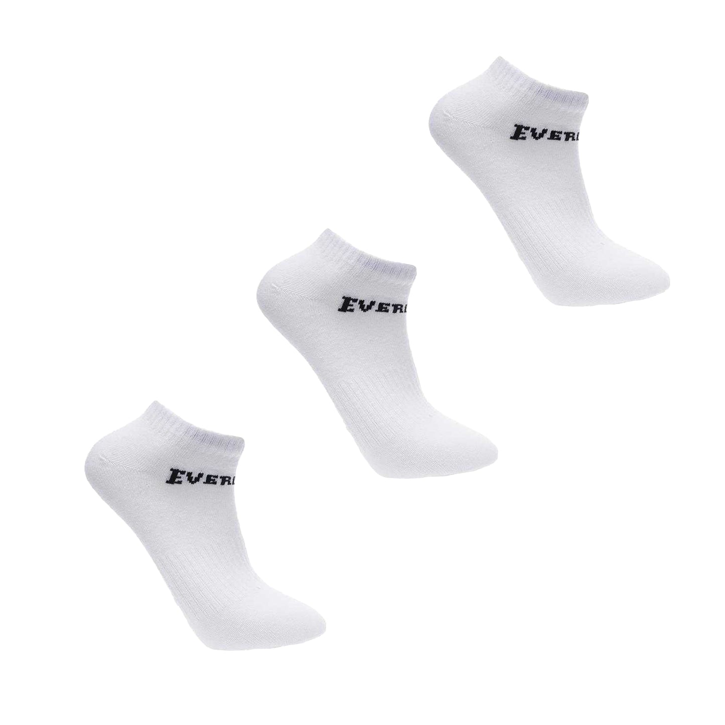 White - Front - Everlast Childrens-Kids Trainer Socks (Pack of 3)