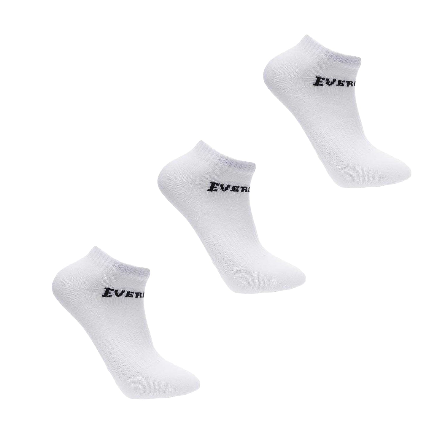 White - Front - Everlast Childrens-Kids Trainer Socks (Pack of 3)