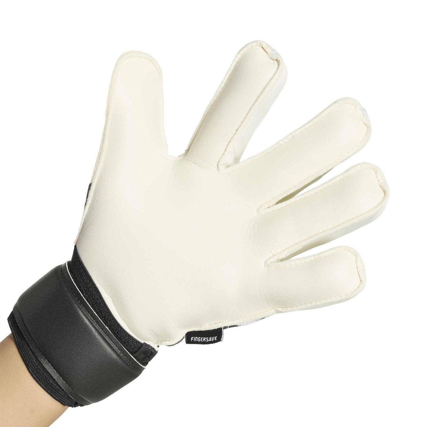 White-Black - Side - Adidas Childrens-Kids Predator Match Fingersave Football Goalkeeper Gloves