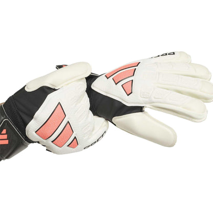 White-Black - Lifestyle - Adidas Childrens-Kids Predator Match Fingersave Football Goalkeeper Gloves