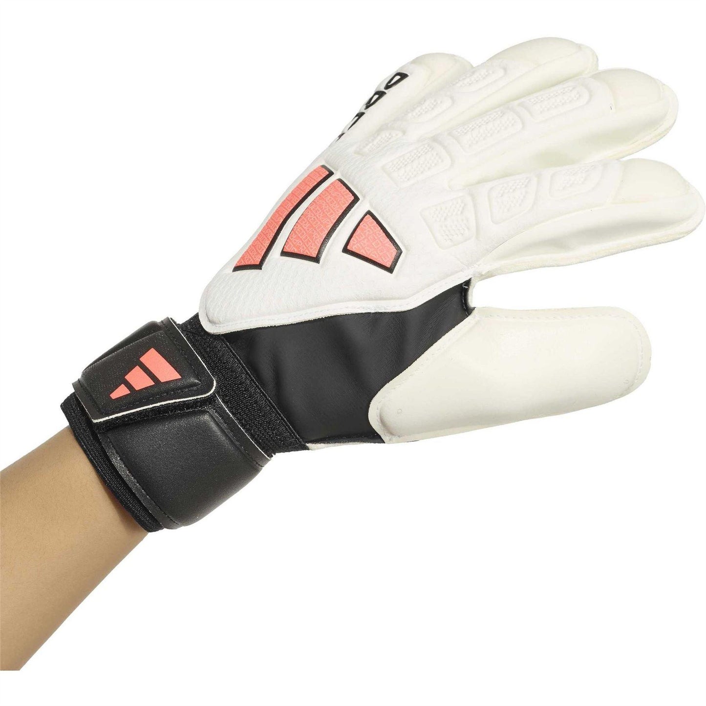 White-Black - Pack Shot - Adidas Childrens-Kids Predator Match Fingersave Football Goalkeeper Gloves