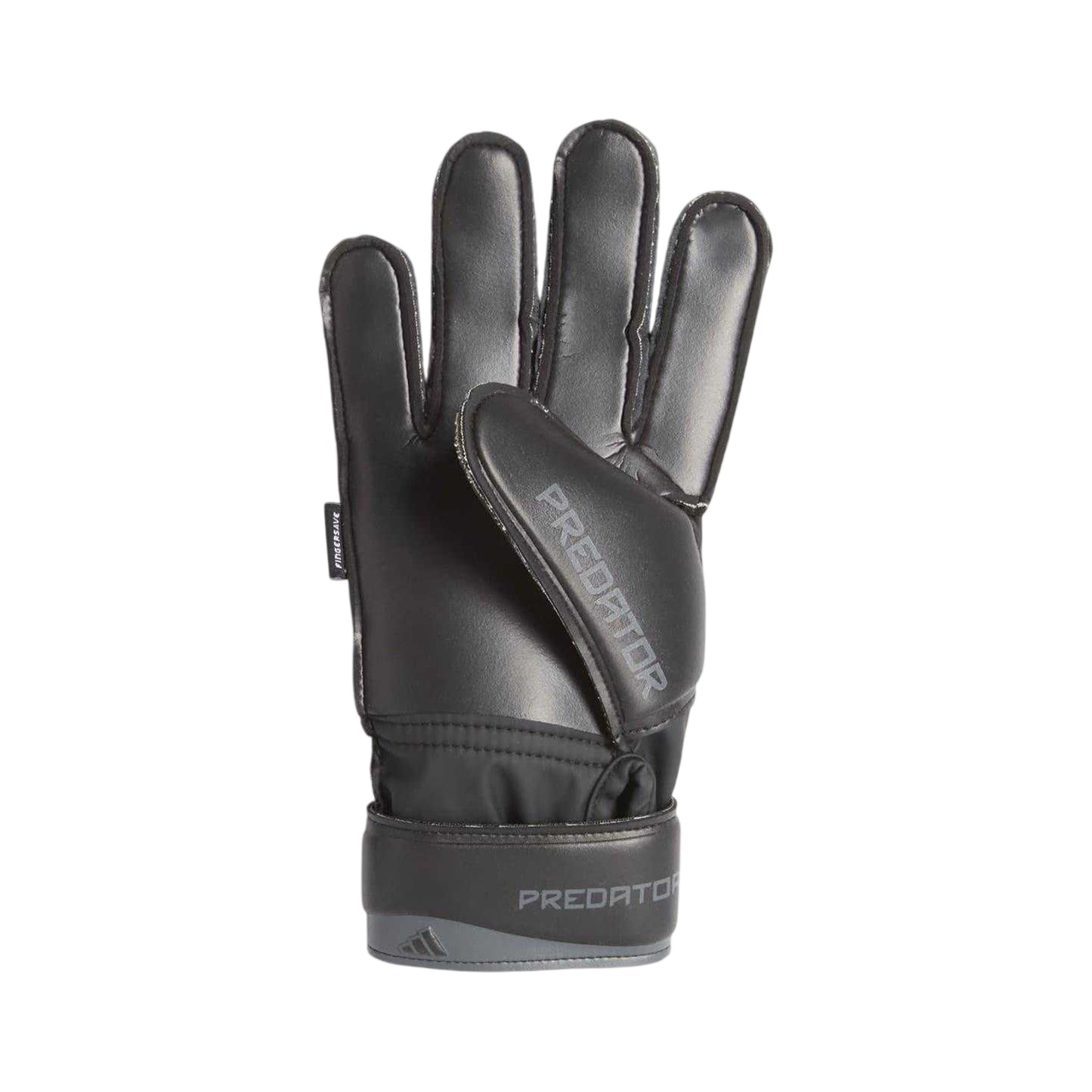 Black - Side - Adidas Childrens-Kids Predator Match Fingersave Football Goalkeeper Gloves