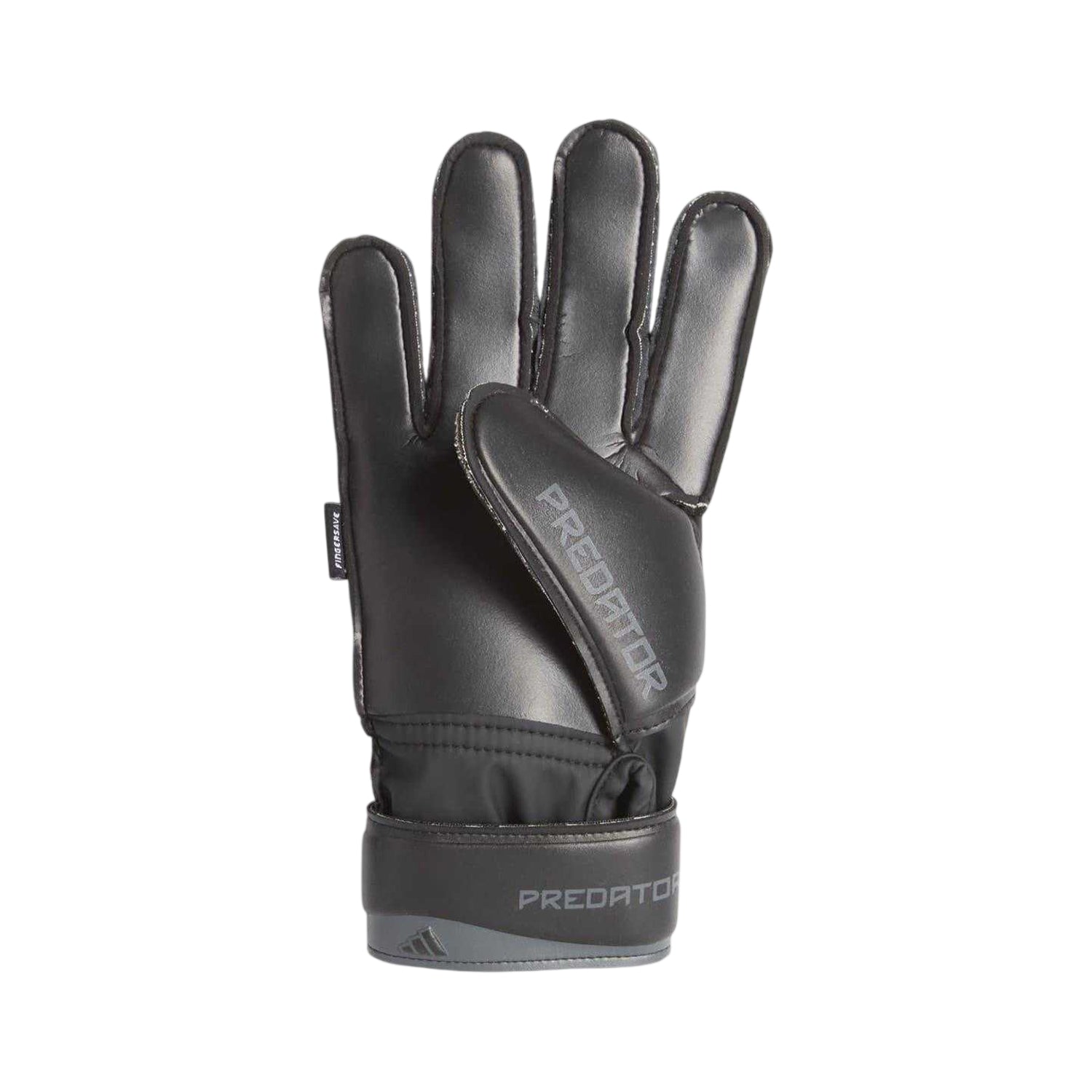 Black - Side - Adidas Childrens-Kids Predator Match Fingersave Football Goalkeeper Gloves