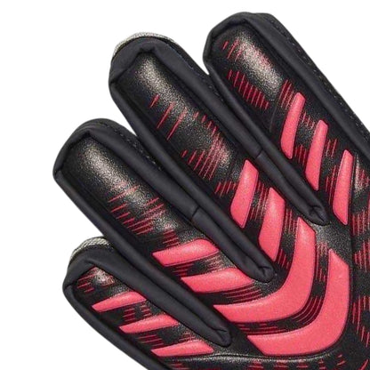 Black-Red - Back - Adidas Childrens-Kids Predator Match Fingersave Football Goalkeeper Gloves
