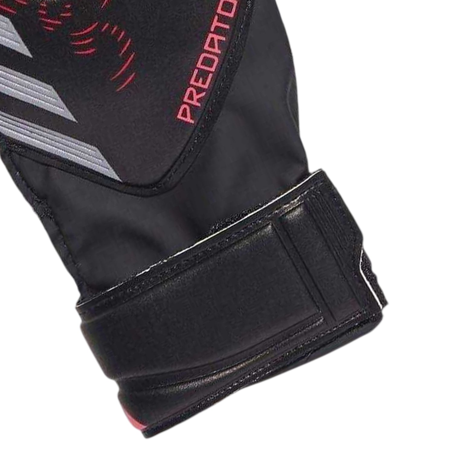 Black-Red - Side - Adidas Childrens-Kids Predator Match Fingersave Football Goalkeeper Gloves