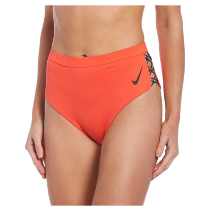 Bright Crimson - Front - Nike Womens-Ladies High Waist Bikini Bottoms
