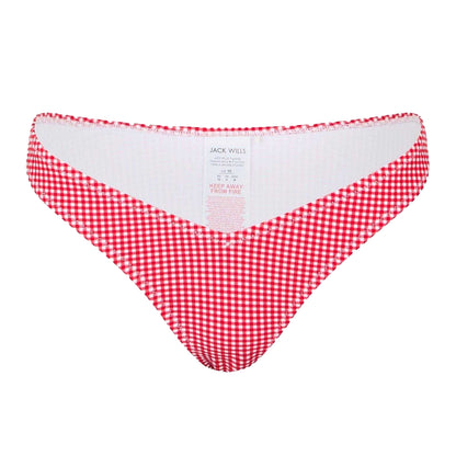 Red - Front - Jack Wills Womens-Ladies Gingham Bikini Bottoms