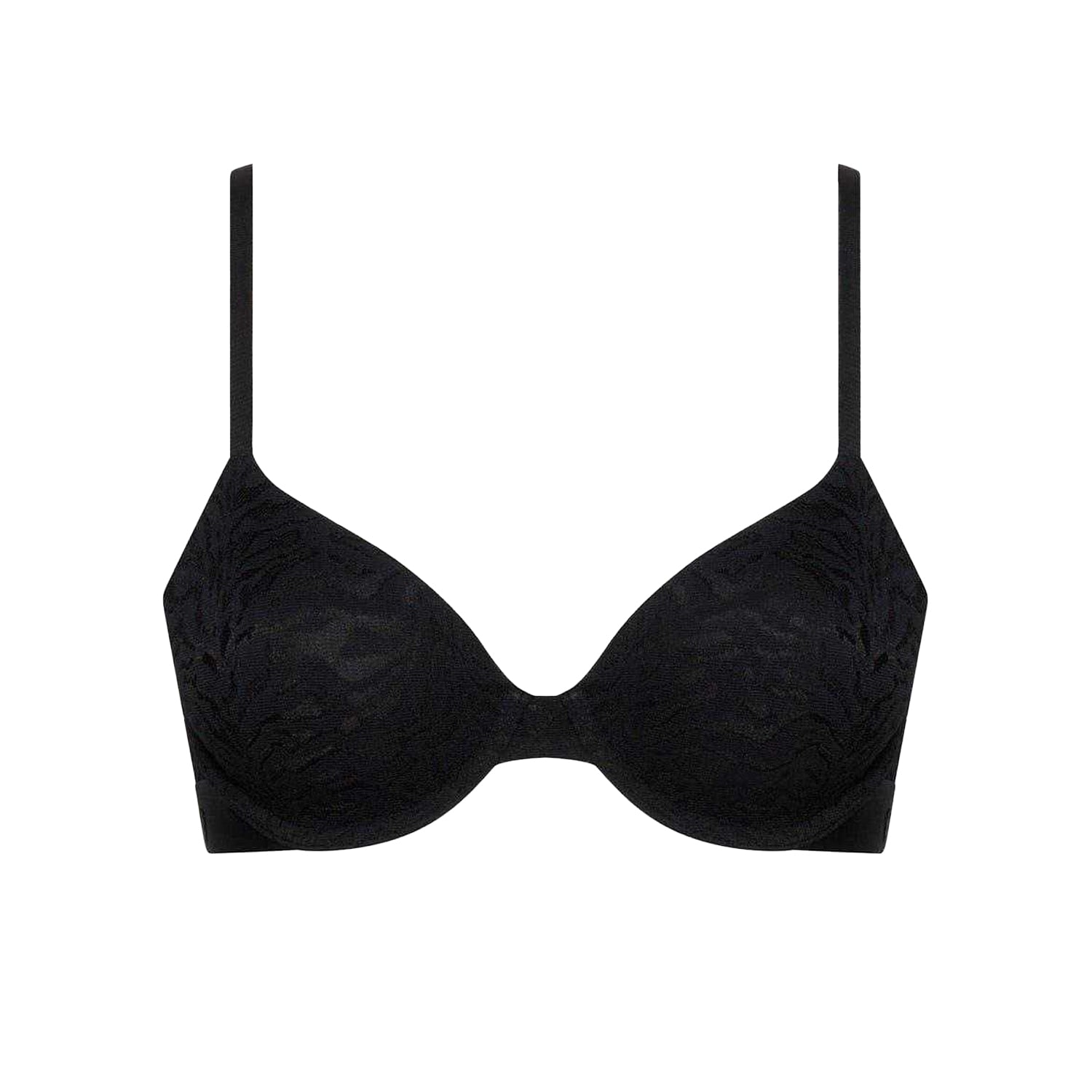 Black - Front - Calvin Klein Womens-Ladies Demi Cotton Push Up Bra