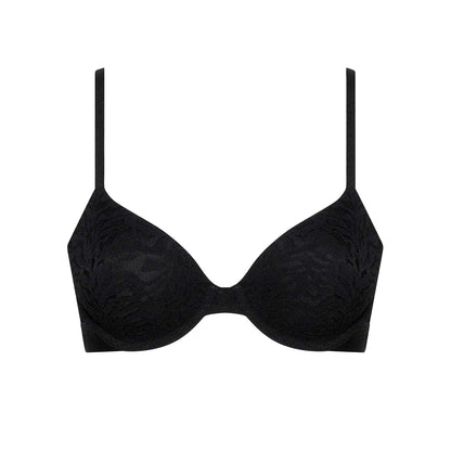 Black - Front - Calvin Klein Womens-Ladies Demi Cotton Push Up Bra