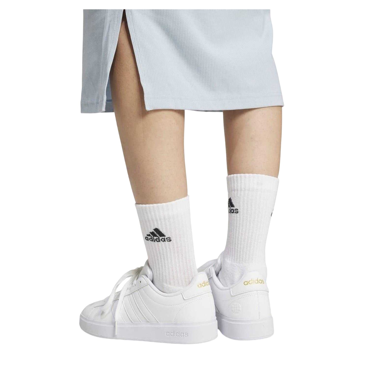 Blue - Side - Adidas Womens-Ladies All SZN Cotton Midi Dress