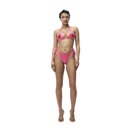 Pink - Side - Adidas Womens-Ladies Sequin Bikini Bottoms