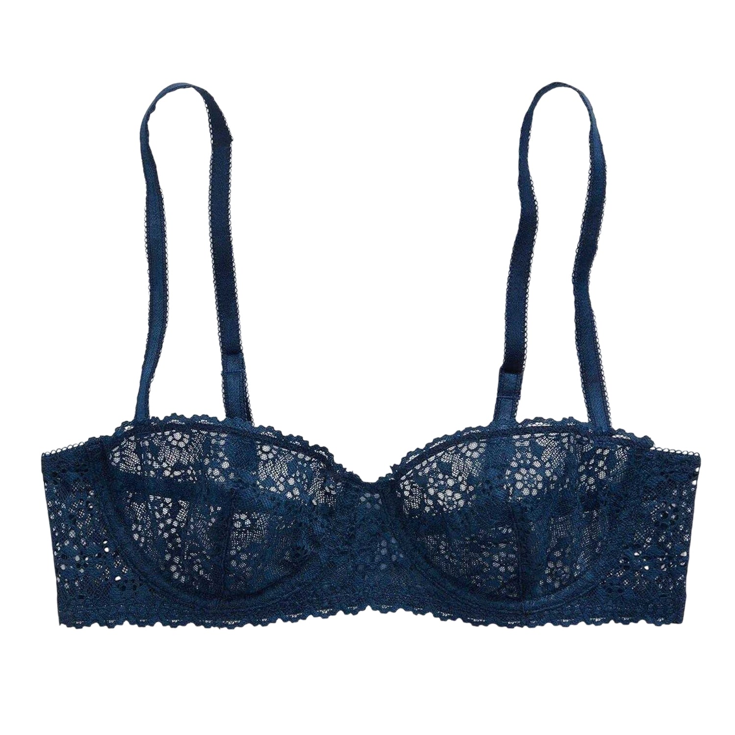 Denim - Front - Ralph Lauren Womens-Ladies Floral Lace Bra