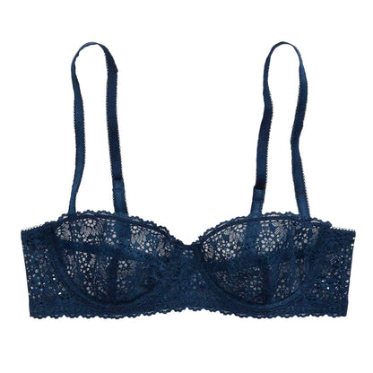 Denim - Front - Ralph Lauren Womens-Ladies Floral Lace Bra