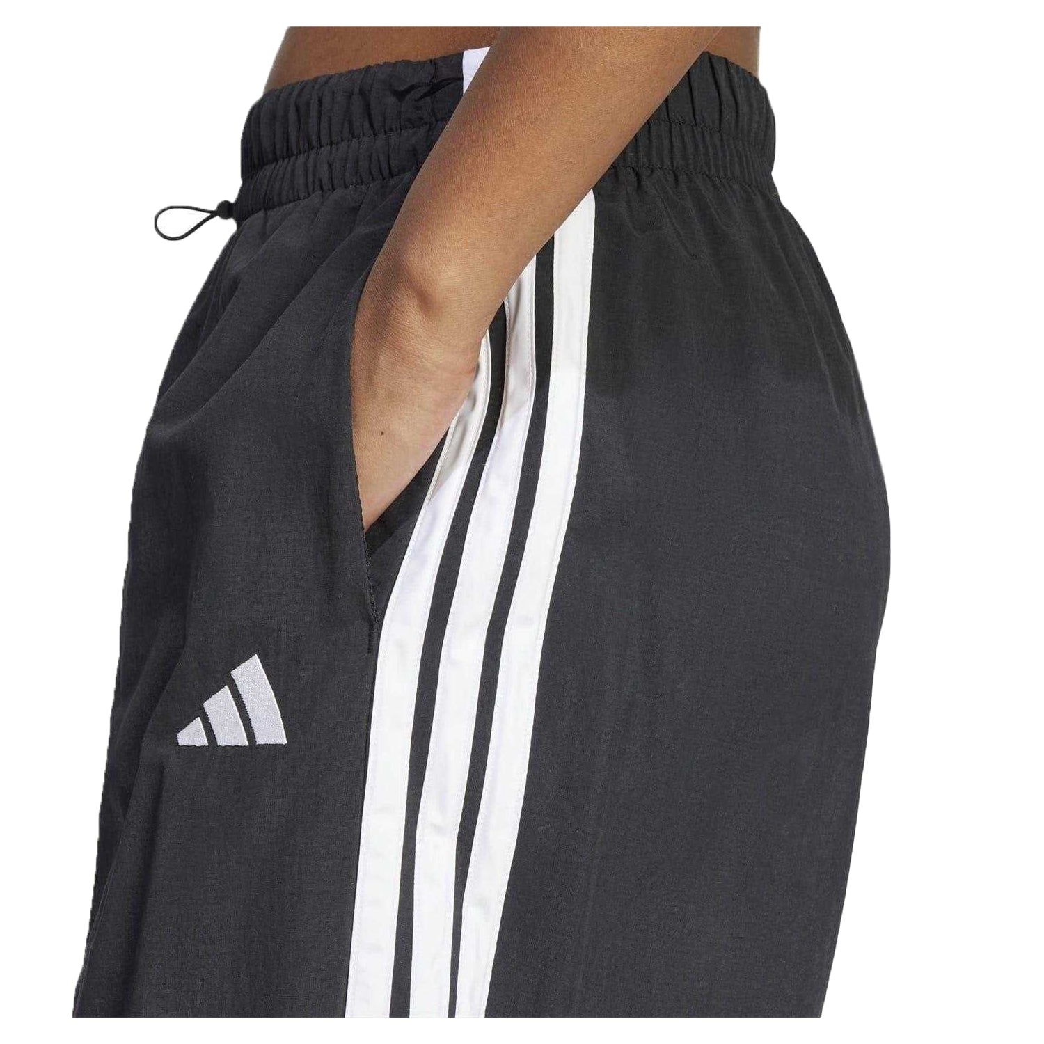 Black-White - Side - Adidas Womens-Ladies Essentials Tracksuit Bottoms