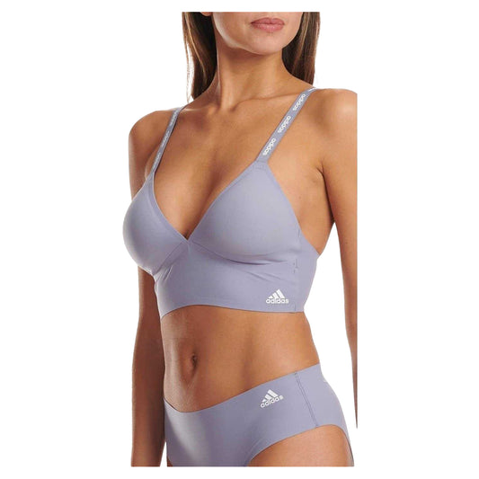 Grey Blue - Front - Adidas Womens-Ladies Active Micro Flex Bralette