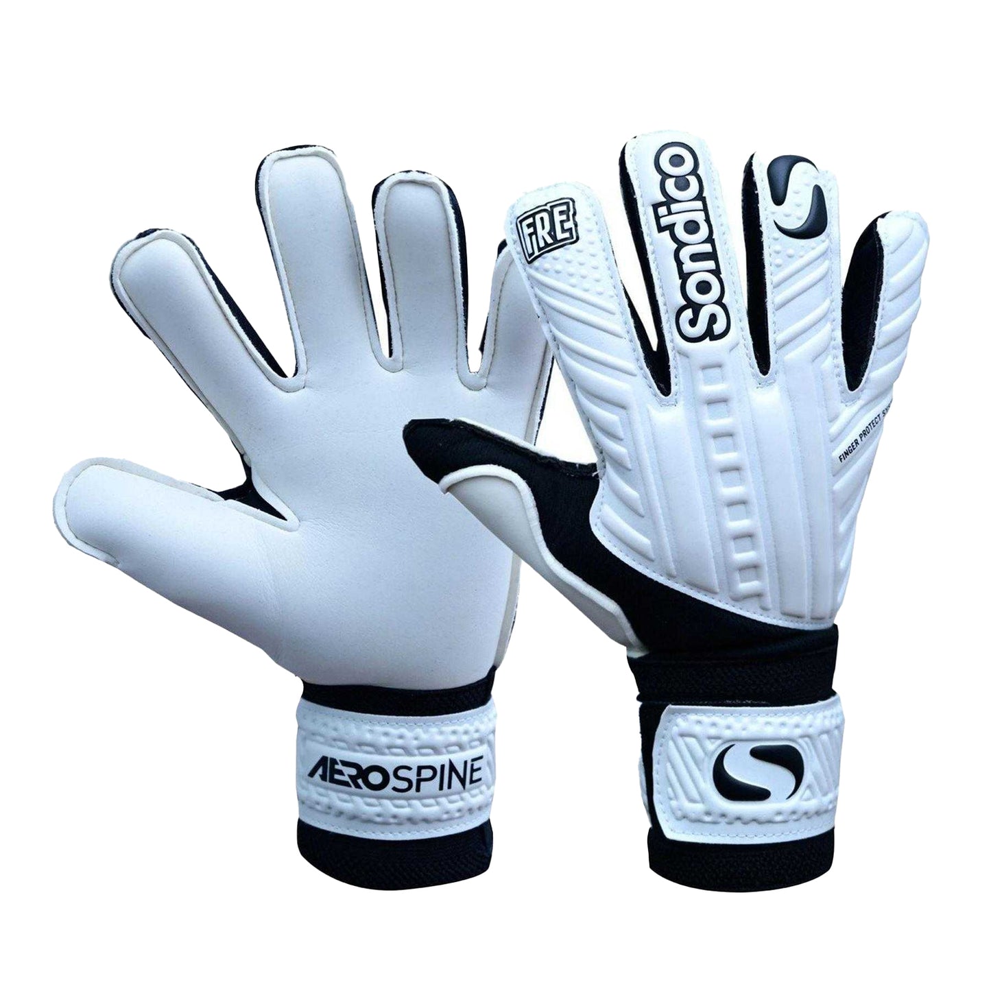 White-Black - Front - Sondico Unisex Adult Aerospine Goalkeeper Gloves