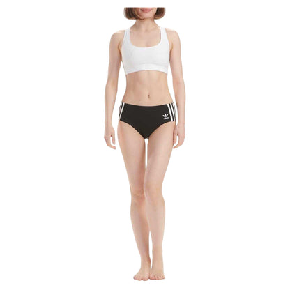 Black - Lifestyle - Adidas Womens-Ladies 3 Stripes Cotton Blend Snug Fit Briefs