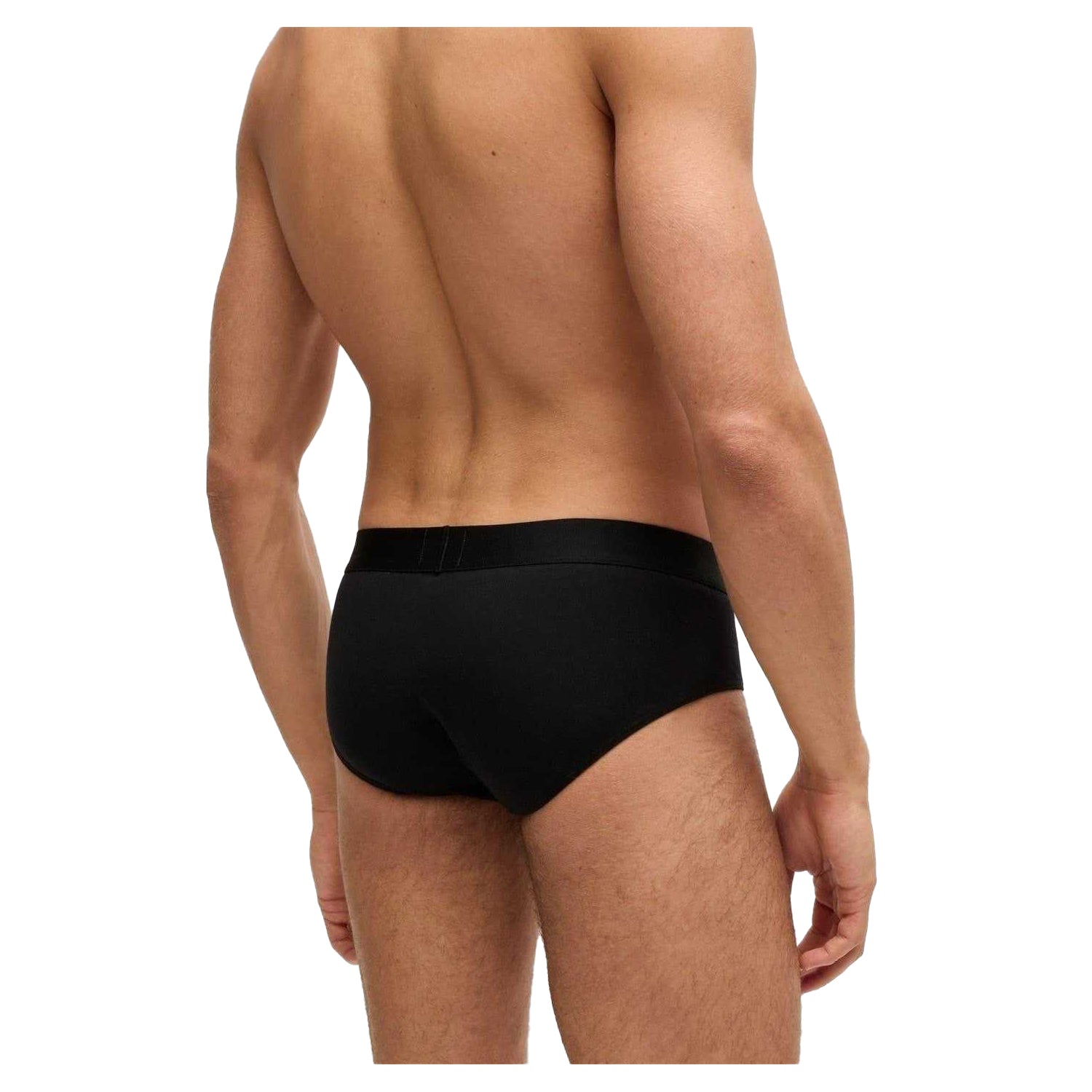 Black - Side - Boss Mens Logo Cotton Briefs (Pack of 3)