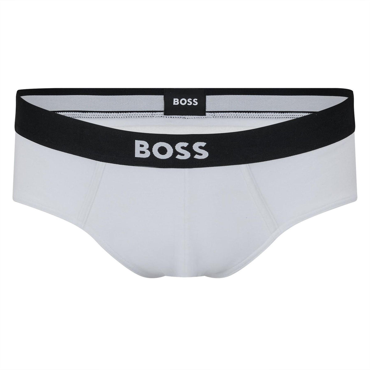 White - Back - Boss Mens Logo Cotton Briefs (Pack of 3)